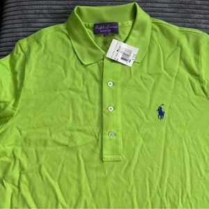 NWT Ralph Lauren Purple Label women’s green Polo Shirt large